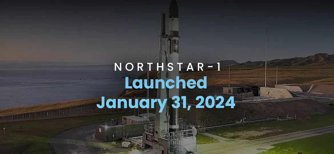 NorthStar-1 satellite launching on January 31, 2024, shown on a rocket at the launch site.