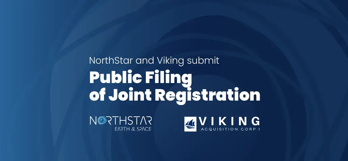Corporate logos of NorthStar Earth & Space and Viking Acquisition Corp. I displayed side by side on a dark background.