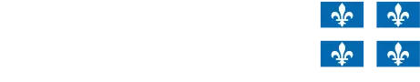 Government of Québec logo with the word “Québec” and four fleur-de-lis flags