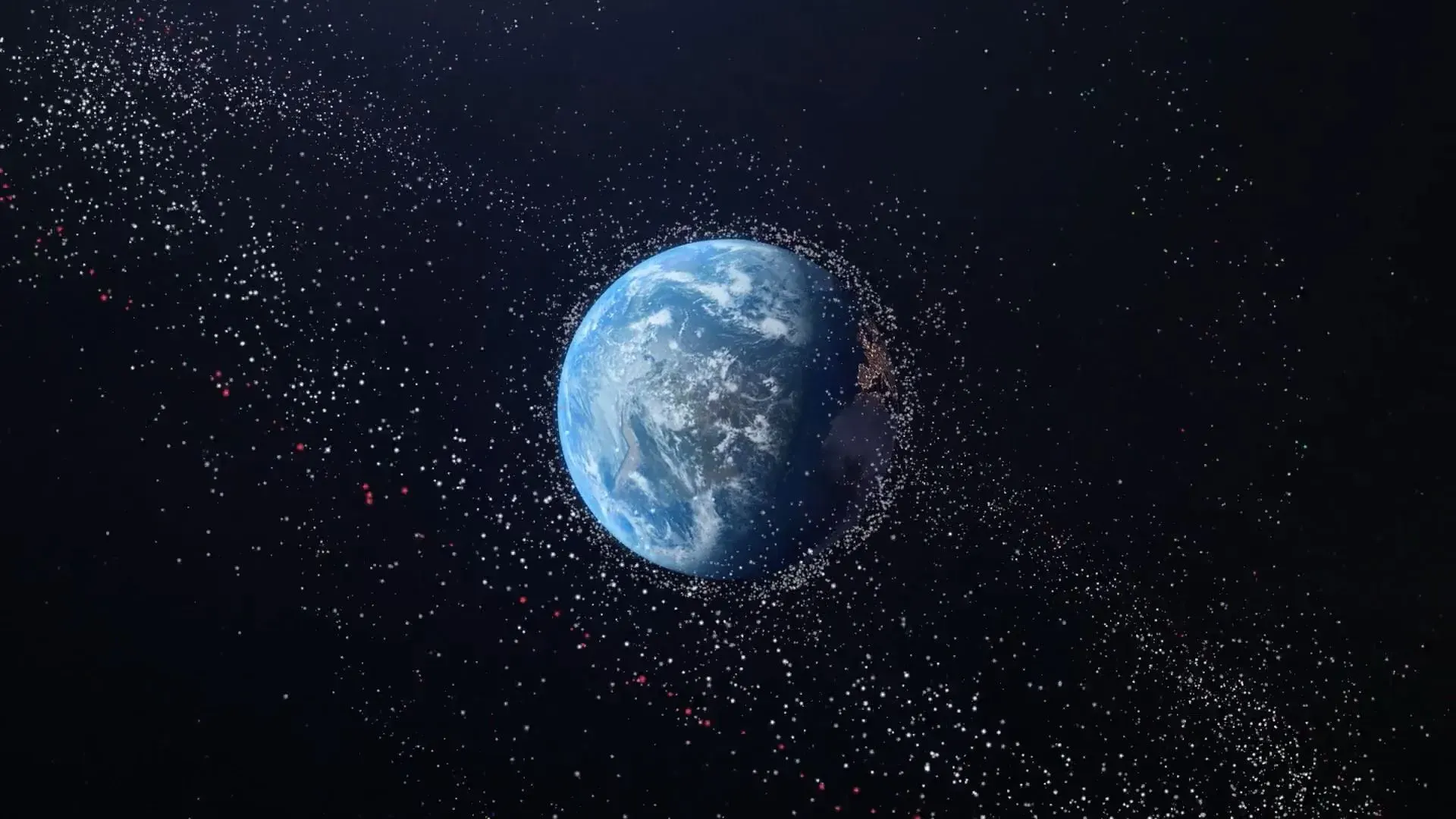 Illustration of Earth surrounded by space debris for NorthStar’s feature in Smith Magazine